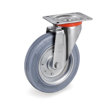 SERIES 23-Non-marking standard rubber wheels, pressed steel discs