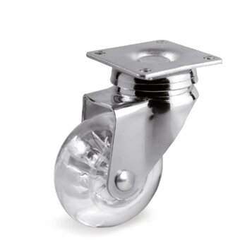 SERIES 39-Polyurethane furniture wheels, methacrylate centre