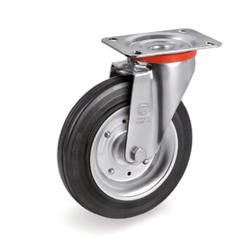 SERIES 53-Standard rubber wheels, pressed steel discs