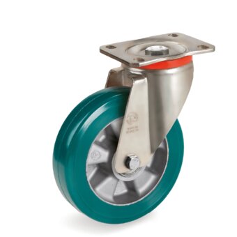 SERIES 62AL-TR-Roll polyurethane wheels, high thickness, cast aluminium centre