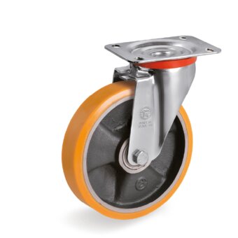 SERIES 65GH-TR polyurethane wheels, cast iron centre
