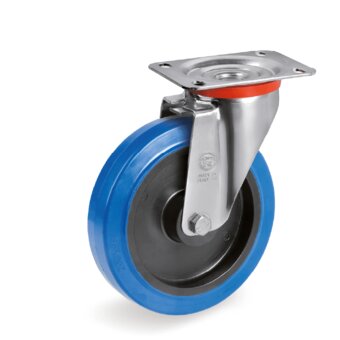 SERIES 73AE-Elastic rubber wheels, polyamide 6 centre
