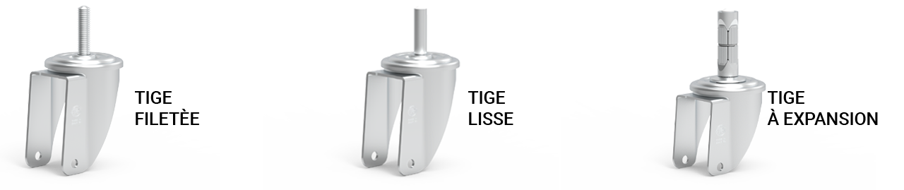 Montures pivotantes à tige